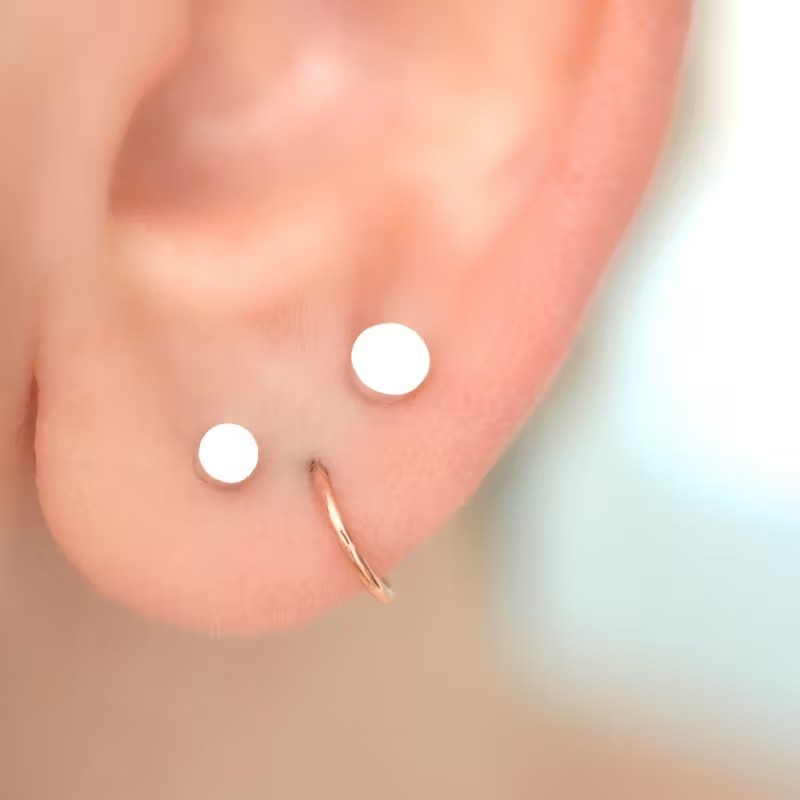 ROUND FLAT STUD EARINGS (STAINLESS STEEL)