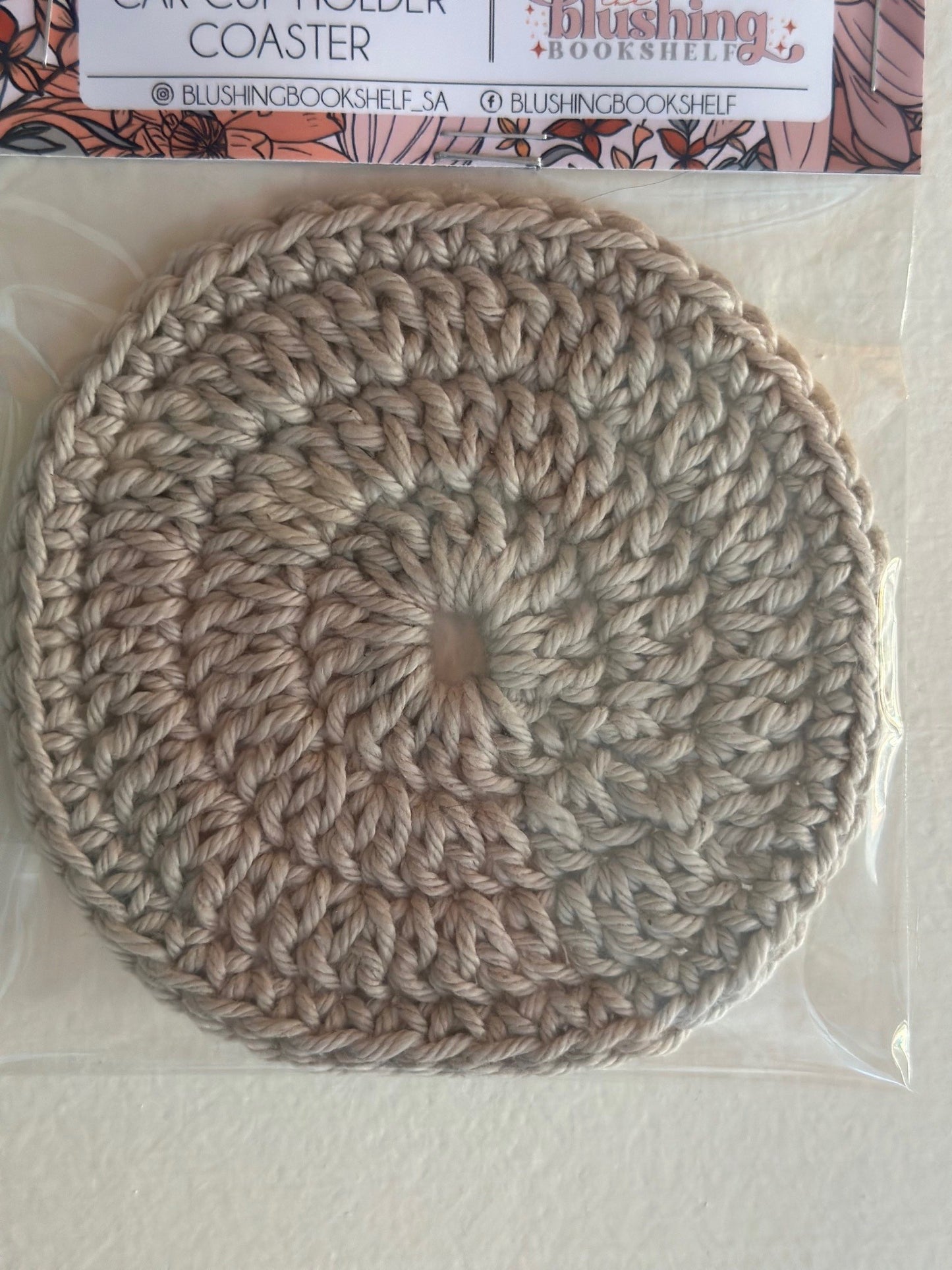 HAND-CROCHETED CAR CUPHOLDER COASTER
