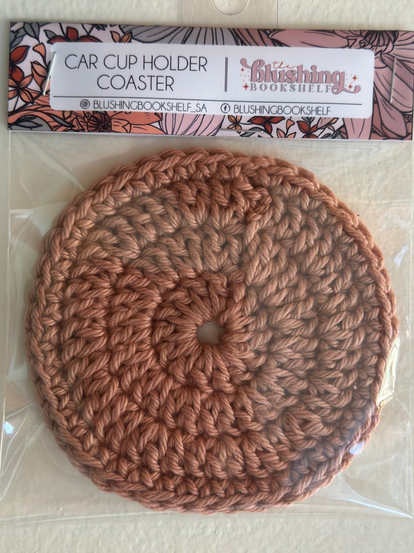 HAND-CROCHETED CAR CUPHOLDER COASTER