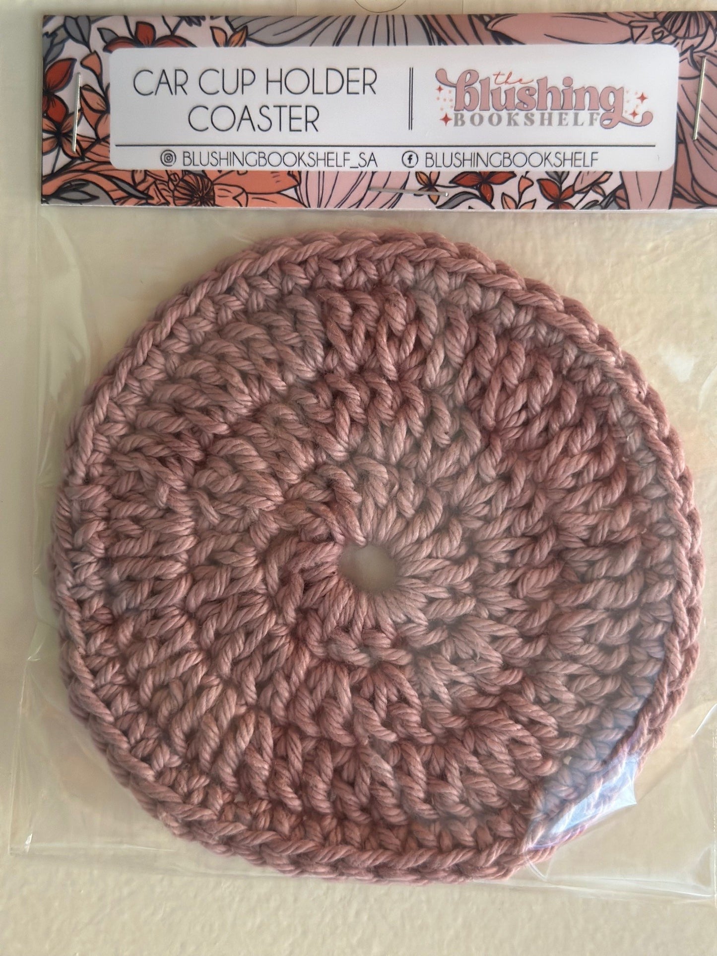 HAND-CROCHETED CAR CUPHOLDER COASTER