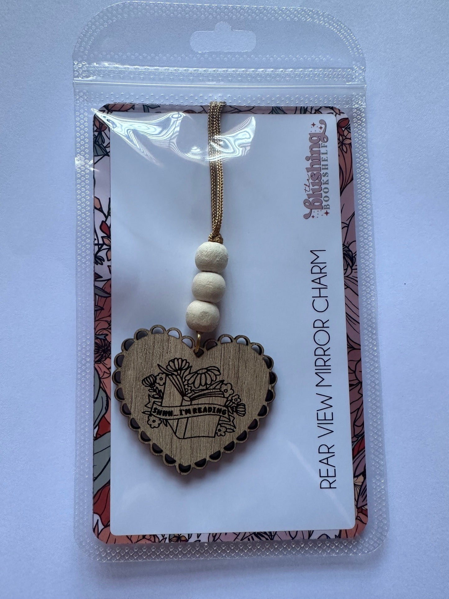 REAR VIEW MIRROR HANING CHARM - I'M READING