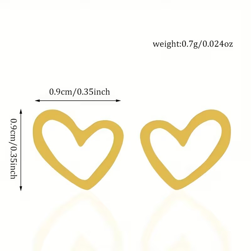 HEART STUD EARINGS (STAINLESS STEEL)