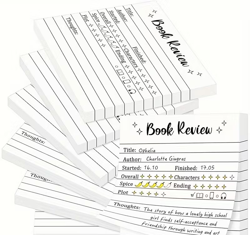 BOOK REVIEW STICKY NOTES PAD