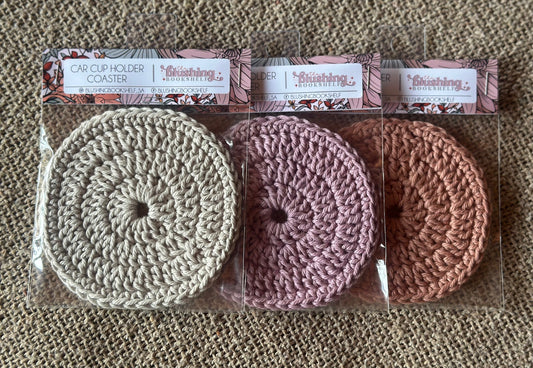 HAND-CROCHETED CAR CUPHOLDER COASTER
