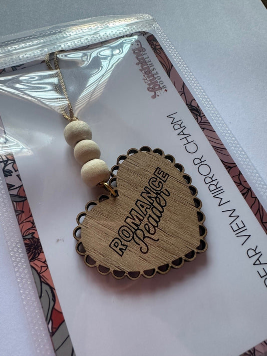 REAR VIEW MIRROR HANING CHARM - ROMANCE READER